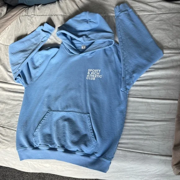 Designer! Hit deal!Blue sporty and rich hoodie size L - Picture 2 of 9